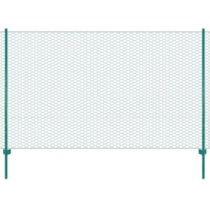 Pood24 traadist võrkaed aiapostidega, teras, 25 x 1,5 m, roheline