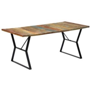 U24 pusdienu galds, 180 x 90 x 76 cm, izturīgs pārstrādāts koks