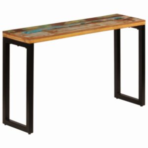 U24 konsoles galds, 120 x 35 x 76 cm, izturīgs restaurēts koks un tērauds