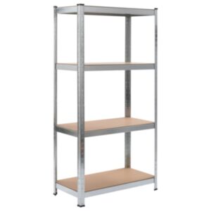 Veikala U24 plaukts, sudrabs 80 x 40 x 160 cm, tērauds un MDF