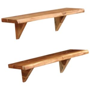 U24 sienas plaukti 2 gab 60 x 20 x 16 cm izturīga akācijas koks