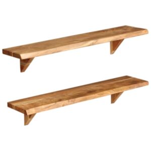 U24 sienas plaukti 2 gab 90 x 20 x 16 cm masīvs akācijas koks