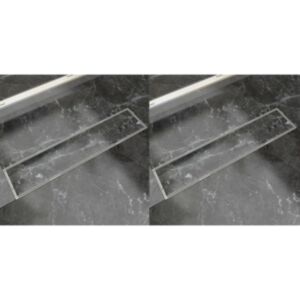 Lineārā dušas kanalizācijas sistēma U24 2 gab. 530x140 mm nerūsējošais tērauds