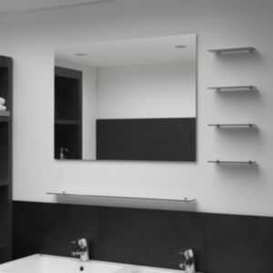 U24 sienas spogulis ar 5 plauktiem, sudraba, 80 x 60 cm