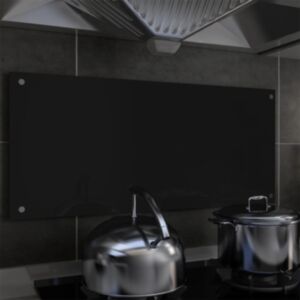 U24 кухонный брызговик, черный, 90 x 40 см, закаленное стекло