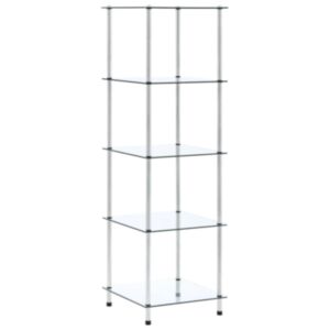 U24 5 stāvu plaukts, caurspīdīgs 40x40x130 cm, rūdīts stikls
