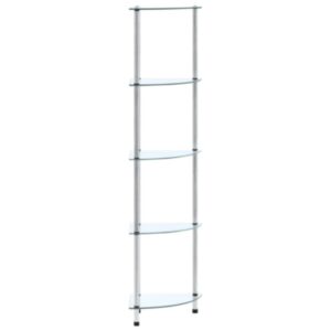 U24 5-этажная полка, прозрачная 30x30x130 см, закаленное стекло