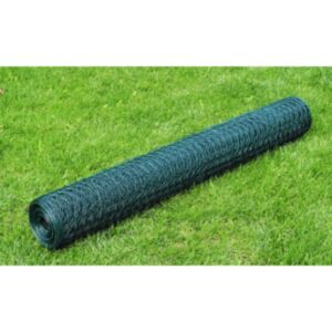 U24 vistu stiepļu žogs ar cinkotu PVC pārklājumu 25 x 0,5 m, zaļš
