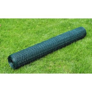 U24 vistu stiepļu žogs ar cinkotu PVC pārklājumu 25 x 1 m, zaļš