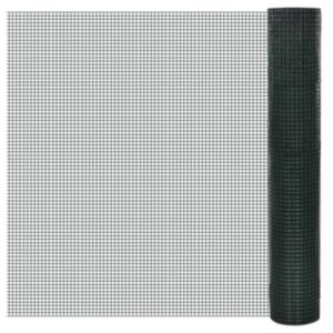U24 vistu stiepļu žogs ar cinkotu PVC pārklājumu 10 x 1 m, zaļš