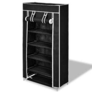 Auduma apavu skapis 58 x 28 x 106 cm melns
