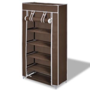 Тканевый шкаф для обуви 58 x 28 x 106 см коричневый