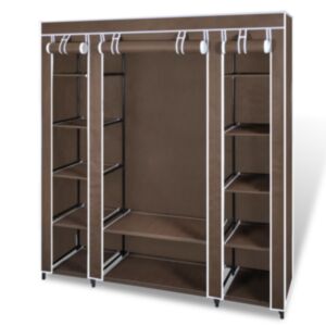 U24 auduma skapis ar sekcijām un caurulēm 45 x 150 x 176 cm, brūns