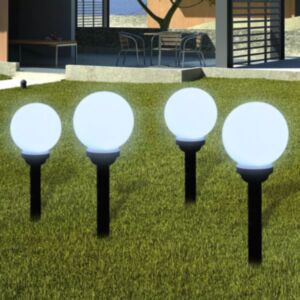 Āra dārza saules lampa ar lodītes formas LED 15cm 4gab. Ar pāļiem