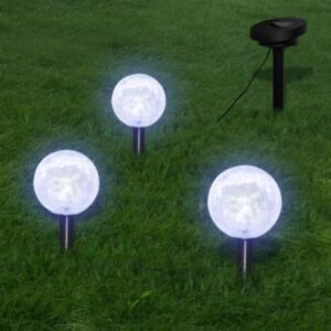 U24 gaismas bumbas, 3 LED dārza gaismas ar zemes pāļiem un saules paneli