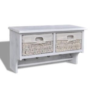 Pood24 seinariiul, valge, 60 x 23,5 x 33 cm, Paulownia puit