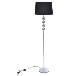 Stāvlampa ar augstām kājām un melnu kupolu ar 4 dekoratīvām lodītēm