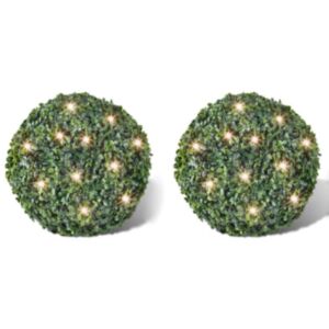 Mākslīgā koka bumbiņas ar LED gaismām 35 cm 2 gab