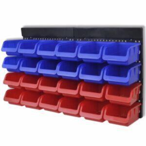 2 zilā un sarkanā krāsā piestiprināti instrumentu organizatori