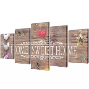 Холст с надписью «Home sweet home» на стене 100 х 50 см.