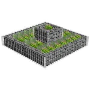 Pood24 gabioon-taimekast, tsingitud teras, 120 x 120 x 20 cm