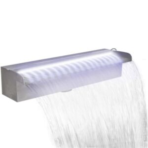Taisnstūra baseina strūklaka ar LED gaismām no tērauda 45 cm