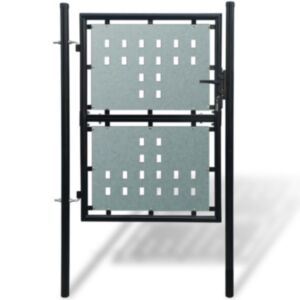 Melni dārza vārti ar vienpusējām durvīm 100 x 250 cm