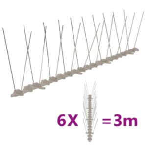 Pood24 2-realine plastist linnupiikide komplekt, 6 tk, 3 m