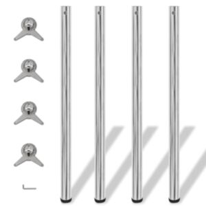 Galda kājas ar regulējamu augstumu 4 gab., Hromētas, 1100 mm