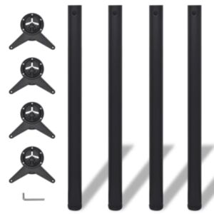 Pielāgojamas galda kājas 4 gab., Melnas, 870 mm