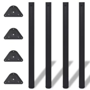 Pielāgojamas galda kājas 4 gab., Melnas, 870 mm