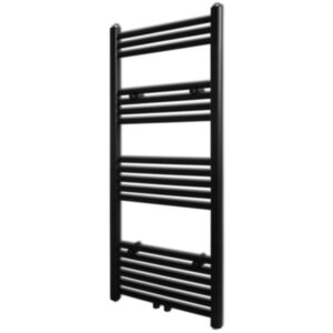 Centrālās apkures dvieļu žāvētājs vannas istabā taisns 500 x 1160 mm, melns