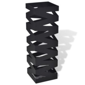 Melns taisnstūrveida lietussargu / spieķu turētājs, tērauds 48,5 cm
