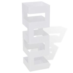 Balts taisnstūrveida lietussargu / spieķu turētājs, tērauds 48,5 cm