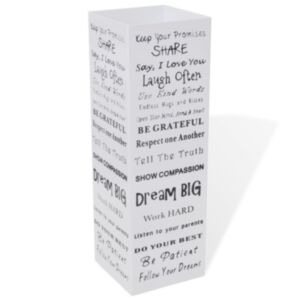 Balts kvadrātveida tērauda lietussargu / spieķu turētājs 48,5 cm