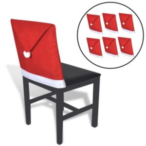 Krēsla aizmugures pārvalks Ziemassvētku vecīša stilā 6 gab