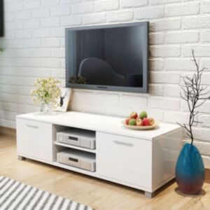U24i TV statīvs ar spīdīgu, baltu 120 x 40,3 x 34,7 cm
