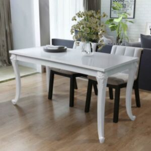 U24 pusdienu galds 116 x 66 x 76 cm spīdīgi balts