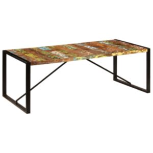 U24 pusdienu galds 220 x 100 x 75 cm, izturīgs pārstrādāts koks