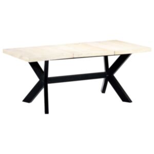 U24 pusdienu galds, balts, 180 x 90 x 75 cm, mango koks