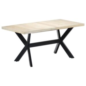 U24 pusdienu galds, balts, 160 x 80 x 75, izturīgs mango koks