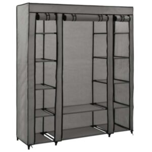 U24 skapis ar sekcijām un caurulēm, pelēks, 150 x 45 x 176 cm, audums