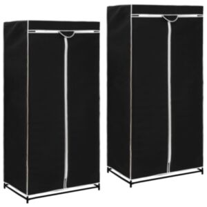 U24 Гардеробы 2 шт черные 75 x 50 x 160 см