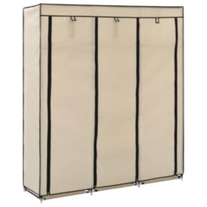 U24 skapis ar sekcijām un caurulēm, krēmveida, 150x45x175 cm, audums