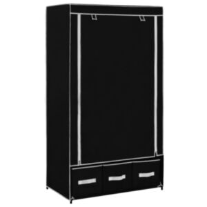 U24 skapis, melns, 87 x 49 x 159 cm, audums