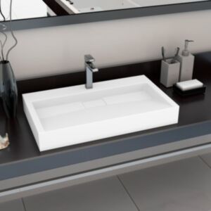 U24 izlietne 80 x 46 x 11 cm minerāls / marmors, balta