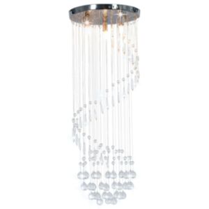 U24 griestu lampa ar sudraba kristāla pērlītēm, spirāle, G9