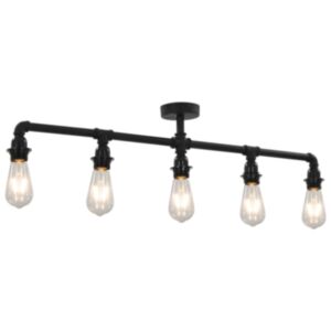 U24 griestu lampa, melna, 5 x E27 spuldzes