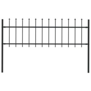 U24 dārzs ar asu galu, tērauds, 1,7 x 0,6 m, melns