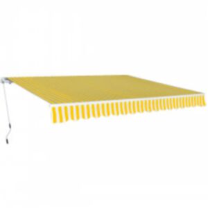 Pood24 kokkupandav käsitsikasutatav varikatus, 600 cm, kollane/valge